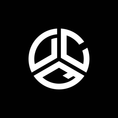 Beyaz arka planda DCQ harf logosu tasarımı. DCQ yaratıcı harflerin baş harfleri logo kavramı. DCQ harf tasarımı.