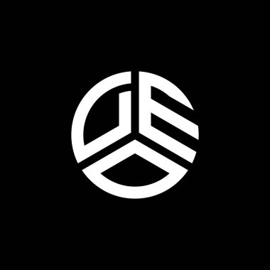 Beyaz arka planda DEO harfi logo tasarımı. DEO yaratıcı harflerin baş harfleri logo kavramı. DEO harf tasarımı.