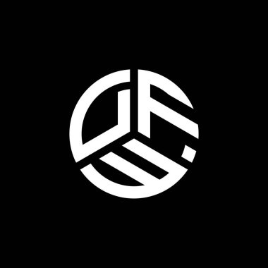 Beyaz arka planda DFW harf logosu tasarımı. DFW yaratıcı harflerin baş harfleri logo kavramı. DFW harf tasarımı.