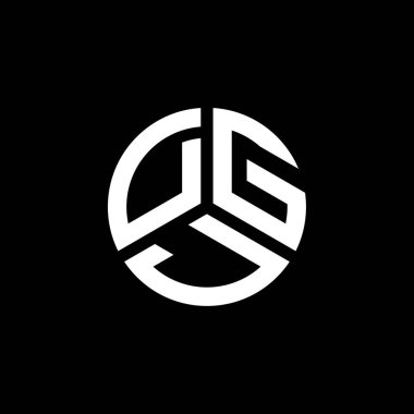 Beyaz arka planda DGJ harf logosu tasarımı. DGJ yaratıcı harflerin baş harfleri logo kavramı. DGJ harf tasarımı.