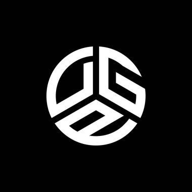 Beyaz arka planda DGP harf logosu tasarımı. DGP yaratıcı harflerin baş harfleri logo kavramı. DGP harf tasarımı.