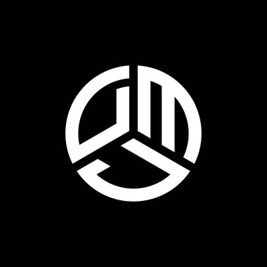 Beyaz arka planda DMJ harf logosu tasarımı. DMJ yaratıcı harflerin baş harfleri logo kavramı. DMJ harf tasarımı.