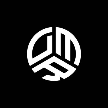 Beyaz arka planda DMR harf logosu tasarımı. DMR yaratıcı harflerin baş harfleri logo kavramı. DMR harf tasarımı.