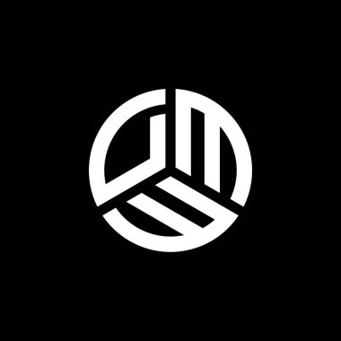 Beyaz arka planda DMW harf logosu tasarımı. DMW yaratıcı harflerin baş harfleri logo kavramı. DMW harf tasarımı.