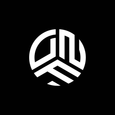 Beyaz arka planda DNF harf logosu tasarımı. DNF yaratıcı harf logosu konsepti. DNF harf tasarımı.