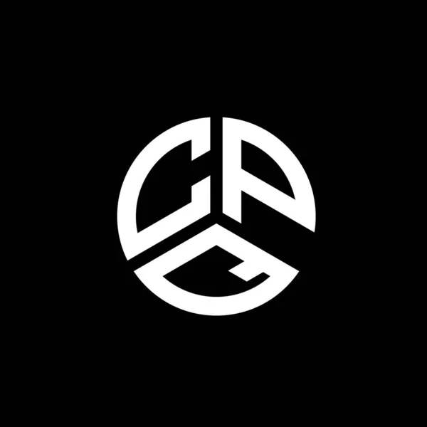 Design Logotipo Carta Cpq Fundo Branco Cpq Iniciais Criativas Conceito — Vetor de Stock