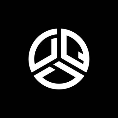 Beyaz arka planda DQD harf logosu tasarımı. DQD yaratıcı harflerin baş harfleri logo kavramı. DQD harf tasarımı.