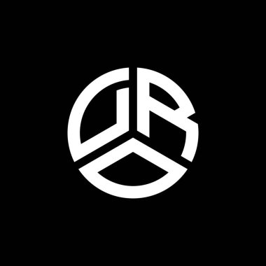 Beyaz arka planda DRO harf logosu tasarımı. DRO yaratıcı harflerin baş harfleri logo kavramı. DRO harf tasarımı.