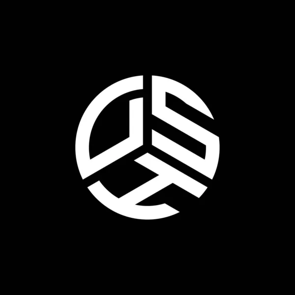 Diseño Del Logotipo Letra Dsh Sobre Fondo Blanco Dsh Iniciales — Vector de stock