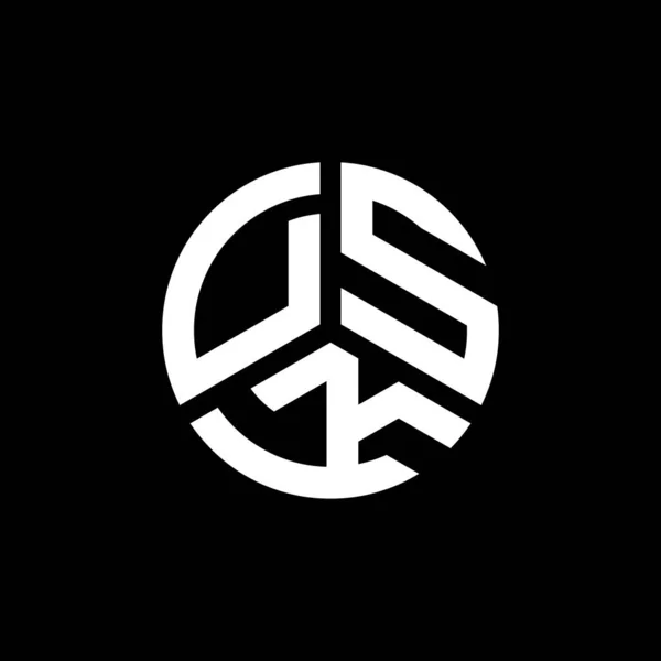 Design Logotipo Carta Dsk Fundo Branco Dsk Iniciais Criativas Conceito — Vetor de Stock