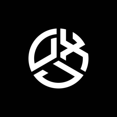 Beyaz arka planda DXJ harf logosu tasarımı. DXJ yaratıcı harflerin baş harfleri logo kavramı. DXJ harf tasarımı.
