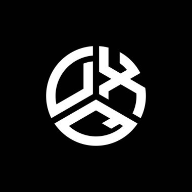Beyaz arka planda DXQ harf logosu tasarımı. DXQ yaratıcı harflerin baş harfleri logo kavramı. DXQ harf tasarımı.