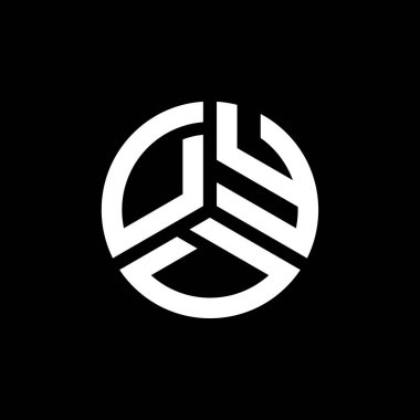 Beyaz arka planda DYD harf logosu tasarımı. DYD yaratıcı harflerin baş harfleri logo kavramı. DYD harf tasarımı.