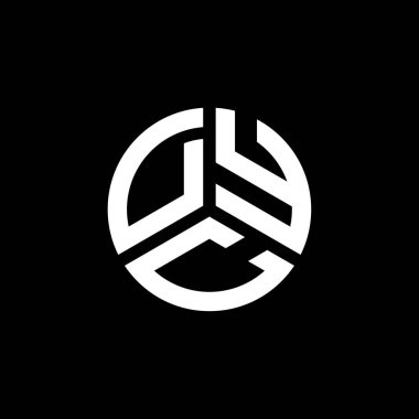 Beyaz arka planda DYC harf logosu tasarımı. DYC yaratıcı harflerin baş harfleri logo kavramı. DYC harf tasarımı.