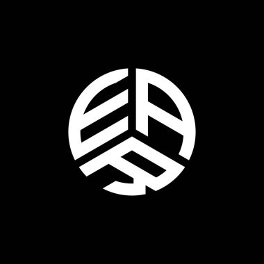 Beyaz arka planda EAR harf logosu tasarımı. EAR yaratıcı harflerin baş harfleri logo konsepti. EAR harf tasarımı.