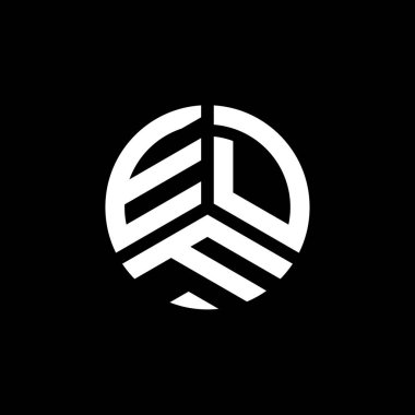 Beyaz arka planda EDF harf logosu tasarımı. EDF yaratıcı harflerin baş harfleri logo kavramı. EDF harf tasarımı.