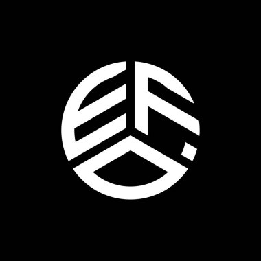 Beyaz arka planda EFO harfi logosu tasarımı. EFO yaratıcı harflerin baş harfleri logo kavramı. EFO harfi tasarımı.