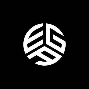 Beyaz arka planda EGA harf logosu tasarımı. EGA yaratıcı harf logosu konsepti. EGA harf tasarımı.