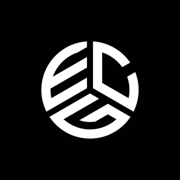 Diseño Del Logotipo Letra Ecg Sobre Fondo Blanco Ecg Iniciales — Vector de stock