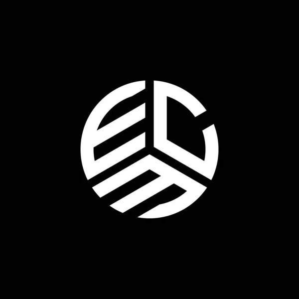 Beyaz Arka Planda Ecm Harf Logosu Tasarımı Ecm Yaratıcı Harflerin — Stok Vektör