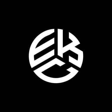 Beyaz arka planda EKC harf logosu tasarımı. EKC yaratıcı harflerin baş harfleri logo kavramı. EKC harf tasarımı.