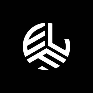 Beyaz arka planda ELF mektup logosu tasarımı. ELF yaratıcı harflerin baş harfleri logo konsepti. ELF harf tasarımı.