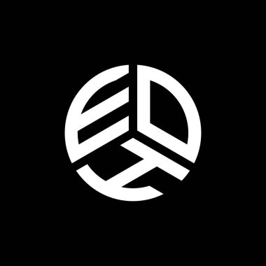 Beyaz arka planda EOH harf logosu tasarımı. EOH yaratıcı harfler logosu konsepti. EOH harf tasarımı.