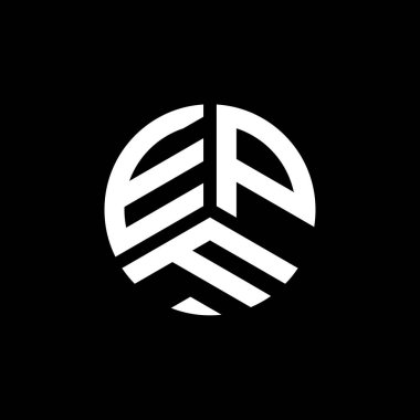 Beyaz arkaplanda EPF harf logosu tasarımı. EPF yaratıcı harflerin baş harfleri logo kavramı. EPF harf tasarımı.