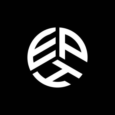 Beyaz arka planda EPH harf logosu tasarımı. EPH yaratıcı harflerin baş harfleri logo kavramı. EPH harf tasarımı.