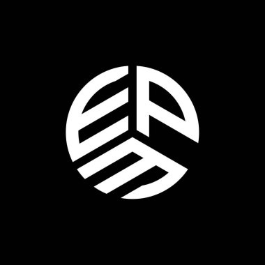 Beyaz arka planda EPM harfi logo tasarımı. EPM yaratıcı harflerin baş harfleri logo kavramı. EPM harf tasarımı.