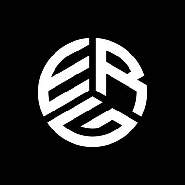Beyaz arka planda ERG harf logosu tasarımı. ERG yaratıcı harflerin baş harfleri logo kavramı. ERG harf tasarımı.