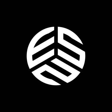 Beyaz arka planda ESN harf logosu tasarımı. ESN yaratıcı harflerin baş harfleri logo kavramı. ESN harf tasarımı.