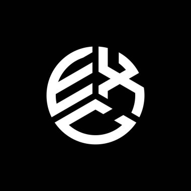 Beyaz arkaplanda EXC harf logosu tasarımı. EXC yaratıcı harflerin baş harfleri logo kavramı. EXC harf tasarımı.