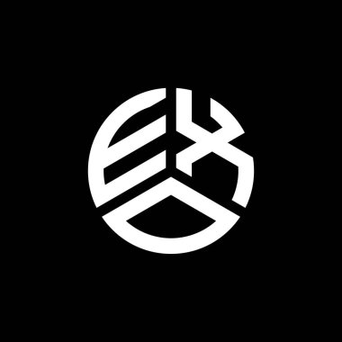 Beyaz arkaplanda EXO harf logosu tasarımı. EXO yaratıcı harflerin baş harfleri logo kavramı. EXO harf tasarımı.