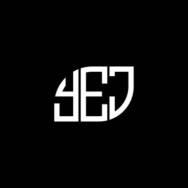 YEJ harf logosu tasarımı siyah arka planda. YEJ yaratıcı harflerin baş harfleri logo kavramı. YEJ harf tasarımı.