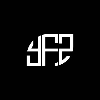 Siyah arkaplanda YFZ harf logosu tasarımı. YFZ yaratıcı harflerin baş harfleri logo kavramı. YFZ harf tasarımı.