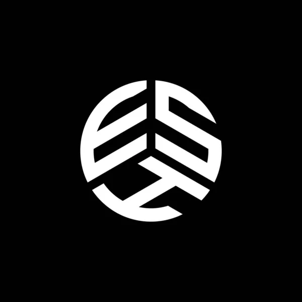 Desain Logo Surat Esh Pada Latar Belakang Putih Esh Kreatif - Stok Vektor