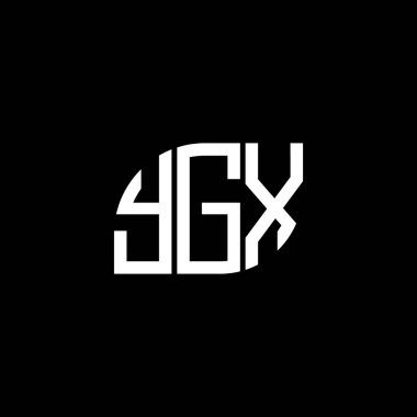 Siyah arka planda YGX harf logosu tasarımı. YGX yaratıcı harflerin baş harfleri logo kavramı. YGX harf tasarımı.