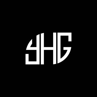 Siyah arkaplanda YHG harf logosu tasarımı. YHG yaratıcı harflerin baş harfleri logo kavramı. YHG harf tasarımı.