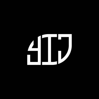 YIJ harf logosu tasarımı siyah arka planda. YIJ yaratıcı harflerin baş harfleri logo kavramı. YIJ harf tasarımı.