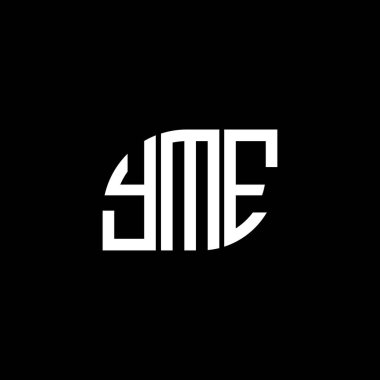 Siyah arka planda YME harfi logo tasarımı. YME yaratıcı harflerin baş harfleri logo kavramı. YME harf tasarımı.