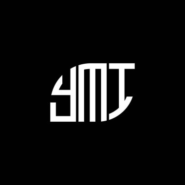 Siyah arka planda YMI harf logosu tasarımı. YMI yaratıcı harflerin baş harfleri logo kavramı. YMI harf tasarımı.