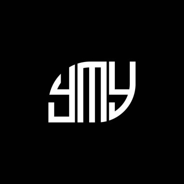 Siyah arka planda YMY mektup logosu tasarımı. Yaratıcı harflerin baş harfleri logo konsepti. YMY mektup tasarımı.