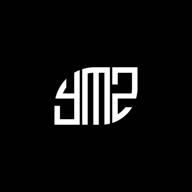 Siyah arkaplanda YMZ harf logosu tasarımı. YMZ yaratıcı harf logosu konsepti. YMZ harf tasarımı.
