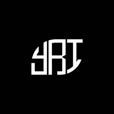 Siyah arka planda YRI harf logosu tasarımı. YRI yaratıcı harflerin baş harfleri logo kavramı. YRI harf tasarımı.