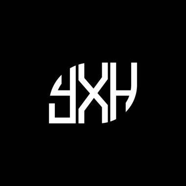 Siyah arkaplanda YXH harf logosu tasarımı. YXH yaratıcı harflerin baş harfleri logo kavramı. YXH harf tasarımı.