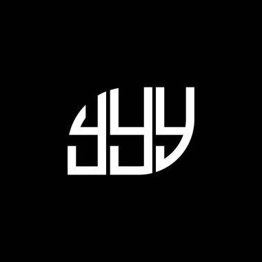 Siyah arka planda YYY harf logosu tasarımı. YY yaratıcı harflerin baş harfleri logo konsepti. YYY harf tasarımı.
