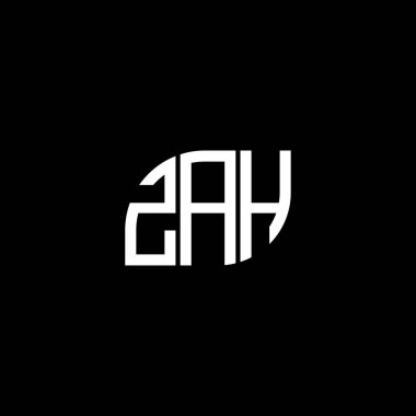 Siyah arka planda ZAH harfi logo tasarımı. ZAH yaratıcı harfler logosu konsepti. ZAH harf tasarımı.