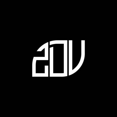 Siyah arkaplanda ZDV harf logosu tasarımı. ZDV yaratıcı harflerin baş harfleri logo kavramı. ZDV harf tasarımı.