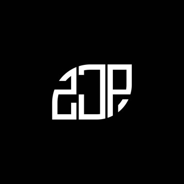 Siyah arkaplanda ZJP harf logosu tasarımı. ZJP yaratıcı harflerin baş harfleri logo kavramı. ZJP harf tasarımı.